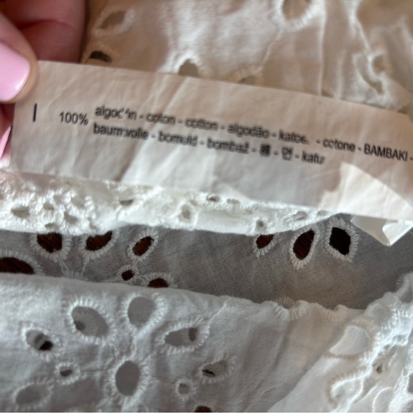 Zara Woman Long Sleeve Eyelet Ruffle Blouse Size Large - Excellent Condition - Picture 6 of 7